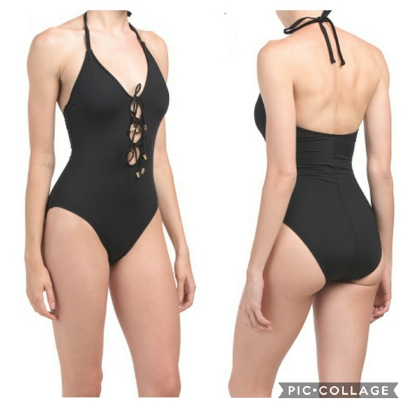 La Blanca Other - La Blanca Black Island tie 1pc Swimsuit Size 14